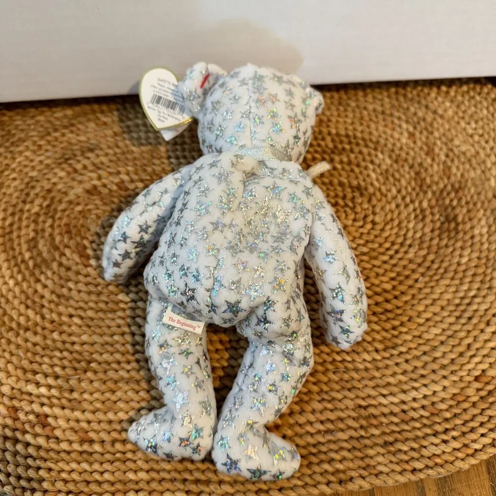 Ty Beanie Baby The Beginning Bear 2000 MWMT w/ Hard Display Case